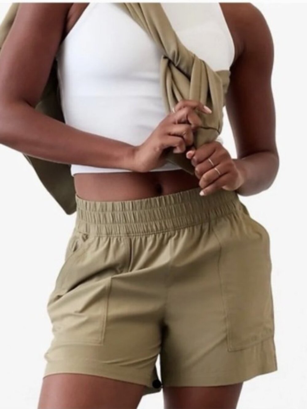 Athleta Wayfind High Rise 5" Short - Olive Branch - SZ XL